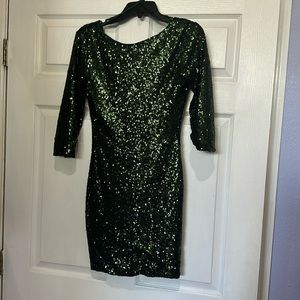 Gianni Bini Emerald sequins holidays formal dress short